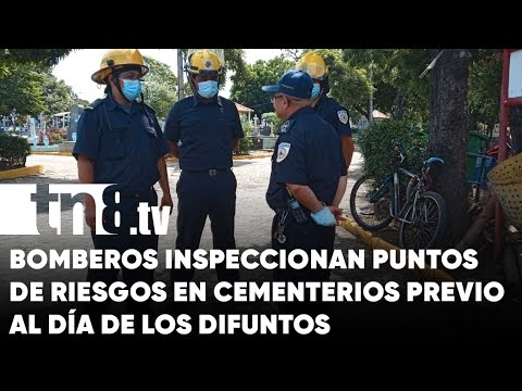 Bomberos inspeccionan cementerios previo al día de los difuntos en Managua - Nicaragua
