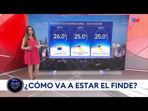 Marina Fernández da el pronóstico del tiempo en Está Pasando - TN 16/2/2024
