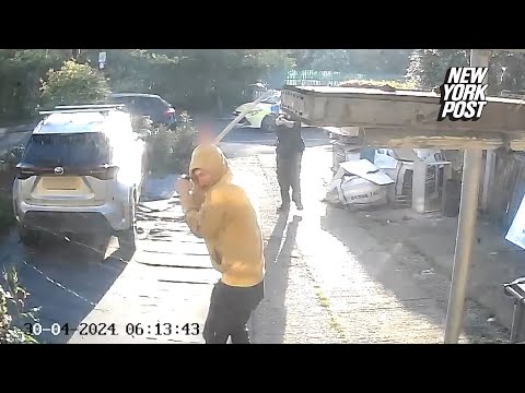 Shocking doorbell footage shows sword-wielding attacker tasered by police
