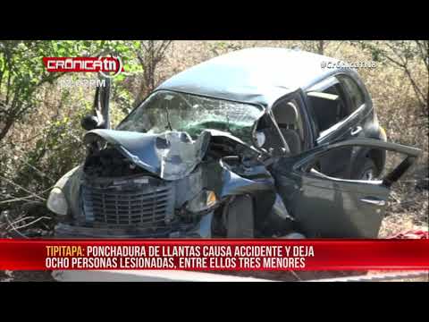 Accidente de tránsito deja 8 personas lesionadas en Tipitapa - Nicaragua