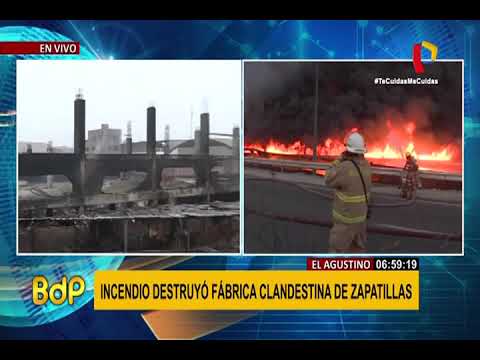 Fábrica que se incendió en El Agustino era clandestina (1/2)