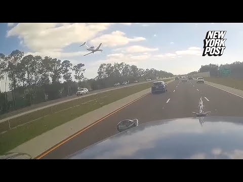 Shocking new dashcam video shows private jet crashing onto Florida highway