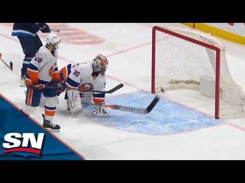 Jets Neal Pionk Scores On Open Net After Islanders Ilya Sorokin Loses Skate Blade