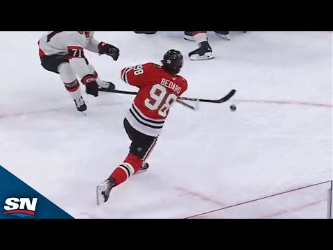 Connor Bedard Snipes Bar Down Goal With Perfectly Placed Shot