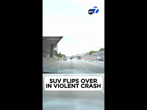 SUV flips over in violent 134 Freeway crash caught on camera