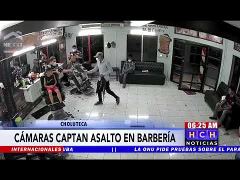 ¡A punta de pistola! Así “desvalijaron” a clientes y empleados de una barbería en Choluteca (VIDEO)