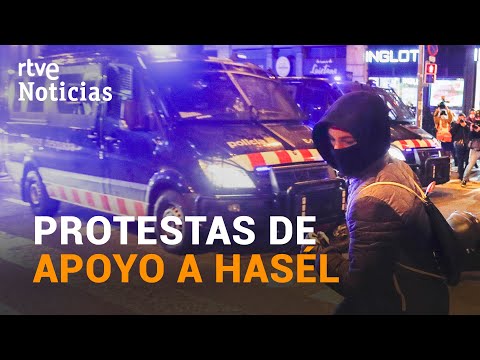 DISTURBIOS en MADRID, CATALUÑA y GRANADA por el encarcelamiento del rapero HASÉL | RTVE Noticias