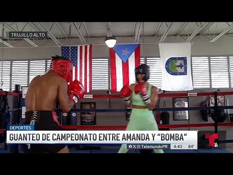 Guanteo de campeonato entre Amanda Serrano y Bomba