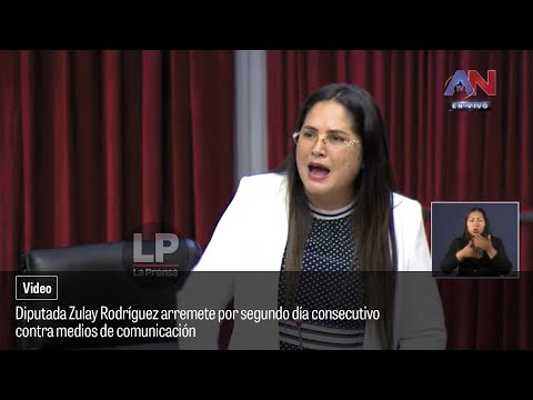 Diputada Zulay Rodríguez arremete por segundo día consecutivo contra medios de comunicación