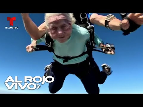 Abuelita de 104 años salta en paracaídas a más de 10.000 pies de altura
