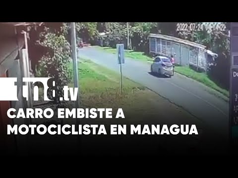 Irresponsable colisiona a motociclista y se da a la fuga en Managua - Nicaragua