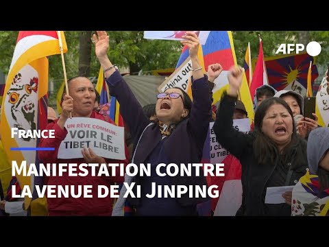 La communauté tibétaine manifeste contre la venue de Xi Jinping en France | AFP