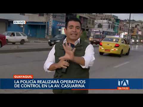 La Policía realiza operativos de control en la Av. Casuarina, noroeste de Guayaquil