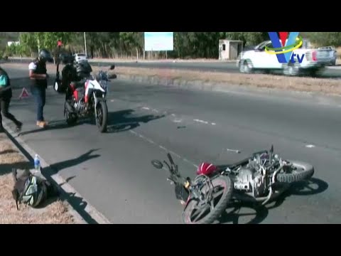 Motociclistas se salva de morir en accidente vial a la altura de Los Laureles