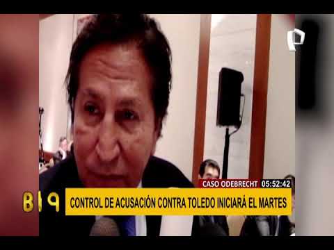 Alejandro Toledo: control de Acusación por caso Odebrecht será el 19 de enero