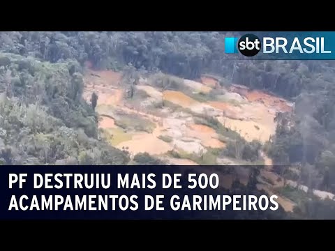 PF já destruiu mais de 500 acampamentos de garimpeiros na Terra Yanomami | SBT Brasil (12/01/24)