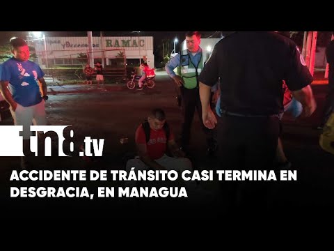 Motociclista ebrio casi provoca desgracia por la rotonda Cristo Rey - Nicaragua