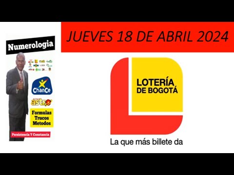 LA LOTERIA DE BOGOTA JUEVES 18 de Abril 2024 RESULTADO PREMIO MAYOR #loteriadebogota