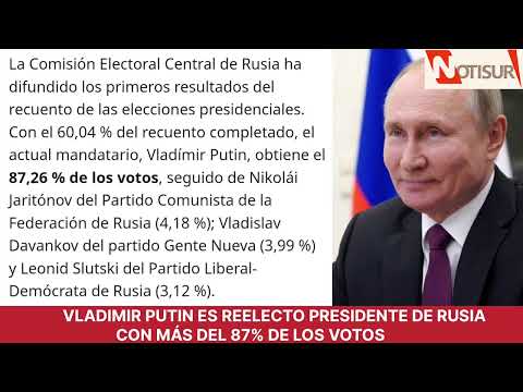 Vladimir Putin es reelecto Presidente de Rusia con más del 87% de los votos