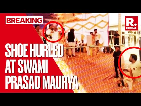 Man Hurls Shoe At Swami Prasad Maurya In Agra | Lok Sabha Elections 2024