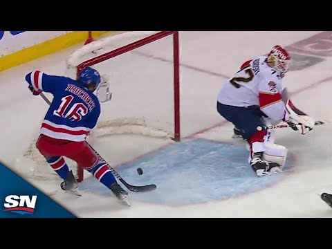Rangers Vincent Trochek Scores Off Beauty Feed From Adam Fox And Wild Scrum Breaks Out