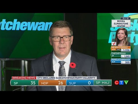 FULL SPEECH: Scott Moe thanks Saskatchewan voters after majority called