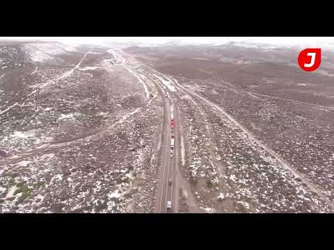 La salida de Comodoro hacia Trelew por Ruta 3, desde el aire