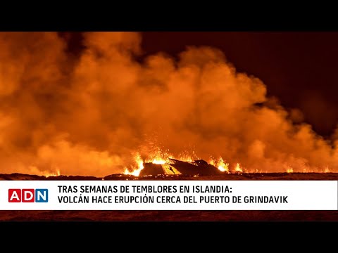 Tras semanas de temblores en Islandia: volcán hace erupción cerca del puerto de Grindavik