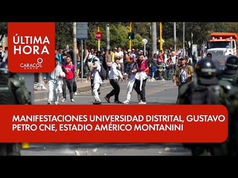 Manifestaciones universidad Distrital, Gustavo Petro CNE, estadio Américo Montanini, plataforma d...