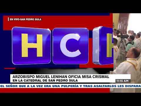 ¡Júbilo y devoción! Arzobispo Miguel Lenihan oficia misa crismal en la catedral de San Pedro Sula