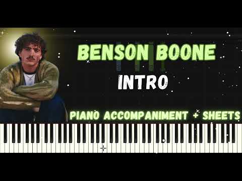 Benson Boone - Intro (Fireworks & Rollerblades) Piano Tutorial + Lyrics (on captions) + Sheets