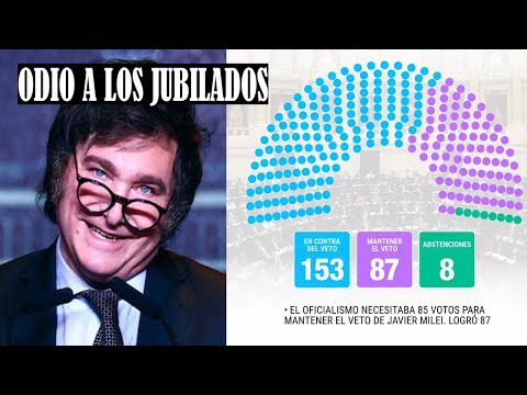 TRIUNFO PARA MILEI al VETO de la movilidad jubilatoria en Diputados