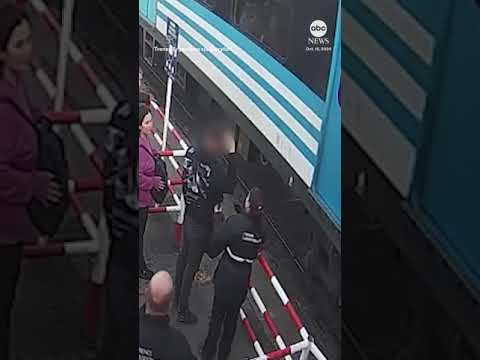 Man almost gets run over by train while staring at phone #news #train #closecall #argentina #phone