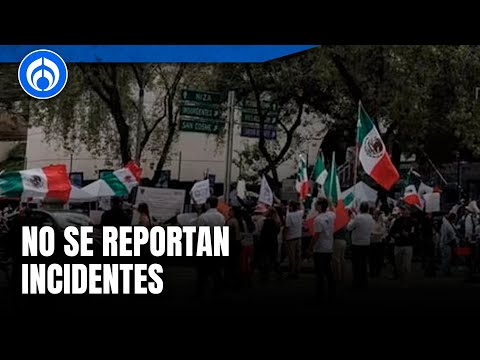 Siguen manifestaciones fuera del Senado en apoyo y en contra de reforma judicial