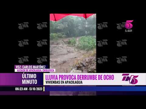 Lluvias provocan derrumbe de ocho casas en Apacilagua, Choluteca