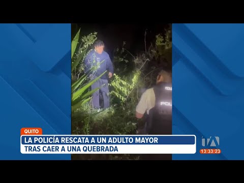La Policía rescata a un adulto mayor que habría caído a la quebrada del Río Monjas