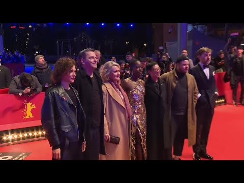 Jury and nominees walk the red carpet before the awards ceremony at the Berlinale Film Festival