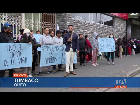 Comerciantes de Tumbaco se oponen al cierre de calles por arreglos que realizará el Municipio