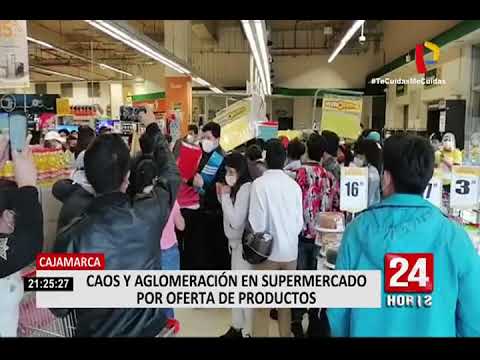Cajamarca: caos y aglomeración en supermercado por oferta de productos