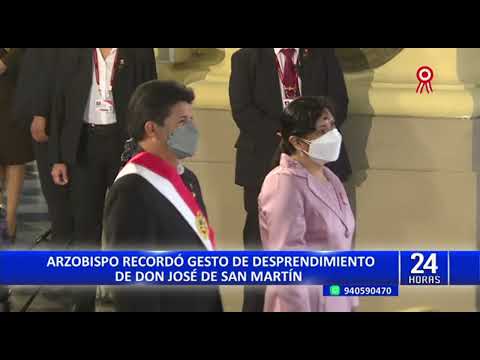 Misa y TeDeum: Arzobispo recordó gesto de desprendimiento de José de San Martín en su homilía
