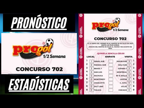 PROGOL MEDIA SEMANA #702 PRONÓSTICO, ESTADÍSTICAS(JUGADA SENCILLA, 3 DOBLES Y 2 TRIPLES ¡SUSCRIBETE!