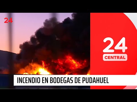 Gigantesco incendio y explosiones en bodegas de Pudahuel | 24 Horas TVN Chile