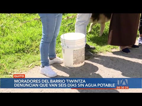 Vecinos de Tiwintza, norte de Quito, denuncian no tener agua hace 6 días