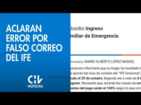 FALSO E-MAIL | Gobierno aclara error por errado correo del IFE Universal - CHV Noticias