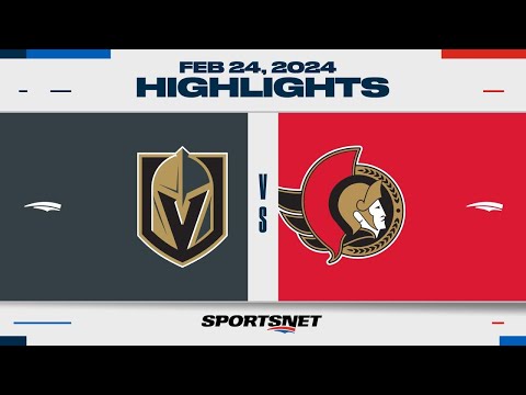 NHL Highlights | Golden Knights vs. Senators - February 24, 2024