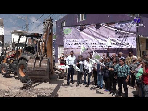 Arranca Ayuntamiento Soledense obra de pavimentación en la colonia San Felipe