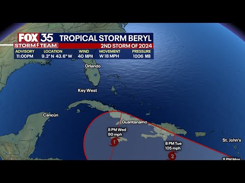 Tropical Storm Beryl forms in Atlantic Ocean, likely to become Hurricane Beryl: NHC