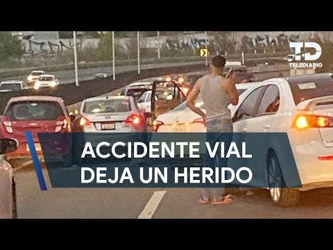 Choque múltiple deja un lesionado sobre avenida Miguel de la Madrid, en Guadalupe