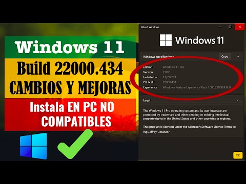 ? Windows 11 Build 22000.434 Instala En PC No Compatibles Cambios y Mejoras Primera Update 2022