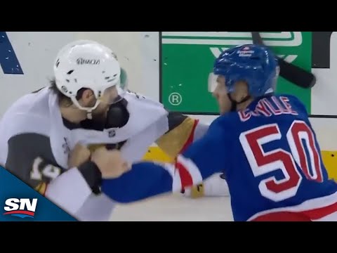 Rangers Will Cuylle Fights Nicolas Hague After Laying MASSIVE Hit on Alex Pietrangelo